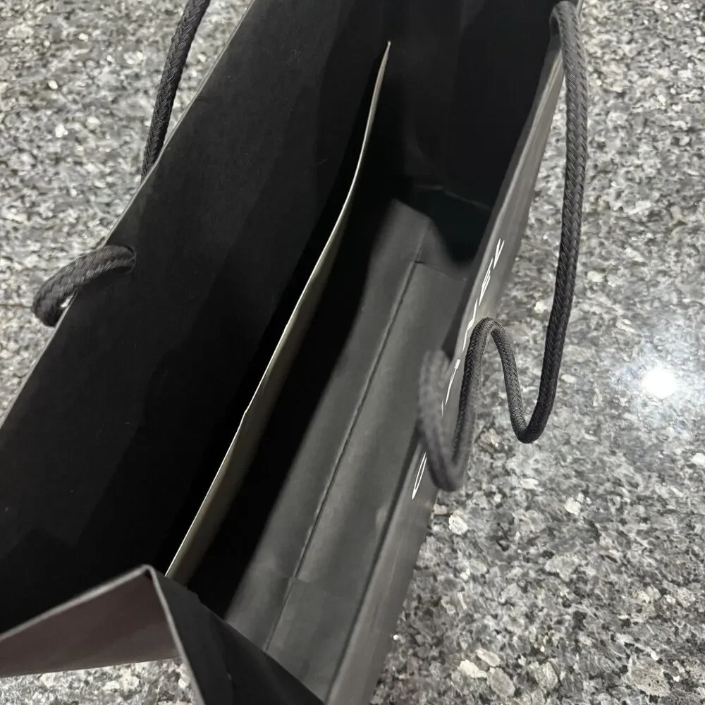 Chanel Black Paper Shopping Flower Gift Empty Bag 17 x 13 x 6.5